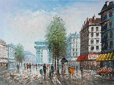 Caroline C. Burnett (1877–1950), American painter, Arc de Triomphe, Paris, oil on canvas 