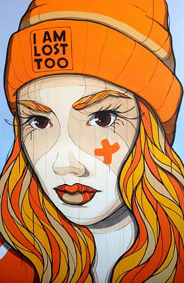 El Bocho (*1978), German street art and graffiti artist born in Frankfurt am Main, keeps his 