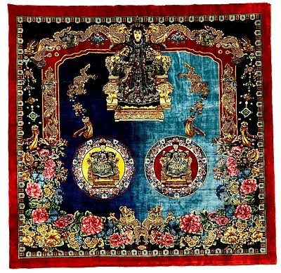 Rug, China for Versace, silk, cleaned, very good condition, 200 cm x 200 cm