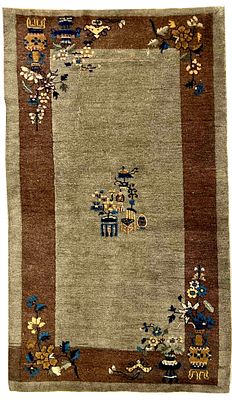 Rug, China, slight signs of wear, cleaned, edges slightly worn, a few small spots repaired, 127 