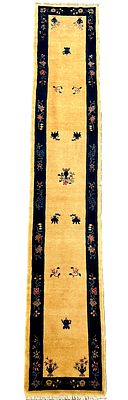 Rug, runner, China, minimal signs of wear, cleaned, a few small stains, 69 cm x 374 cm