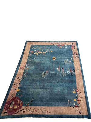 Rug, China, slight signs of wear, ends slightly frayed, cleaned, one corner with minor loss 