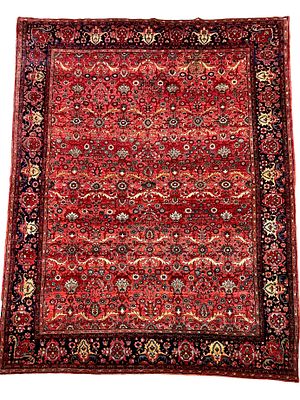 Rug, Ferraghan, good condition, cleaned, short fringes, 268 cm x 366 cm