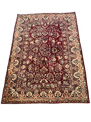 Rug, Sarouk (US reimport), slight signs of wear, cleaned, short fringes or fringes no longer 