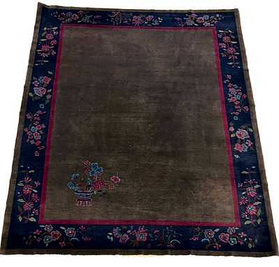 Rug, China, slight signs of wear, border with moth damage in places (minimal), cleaned, short 