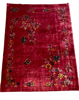 Rug, China, minimal signs of wear, cleaned, short fringes, 276 x 355 cm