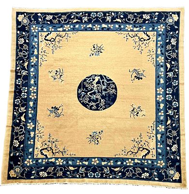 Rug, China, slightly worn in places, cleaned, short fringes, 316 x 323 cm