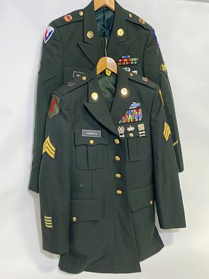 US Army Uniforms. Two original US Army uniforms (jacket and trousers) from experienced NCOs 