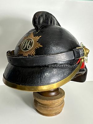 Fire Brigade Helmet Volunteer Fire Department (FF) Dorf chemnitz 
G.H.Osang 1866. Antique Fire 