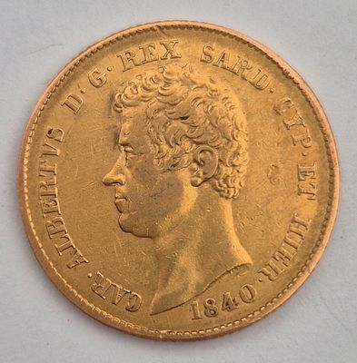 איטליה מטבע זהב 20 לירות משנת 1840. זהב 0.900 
משקל 6.45 
עמלה 10%