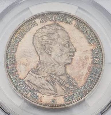 מטבע כסף 3 מארק משנת 1913 PROFF נדיר PCGS PR 63
