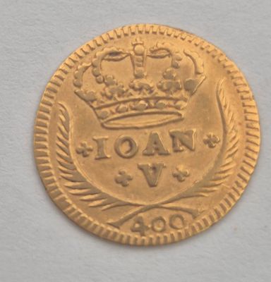 פורטוגל מטבע זהב 400 REIS משנת 1730
משקל 1.03 זהב 0.917
עמלה 10%