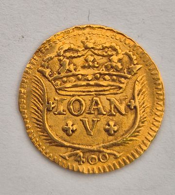 פורטוגל מטבע זהב 400 REIS משנת 1744 משקל 1.03 זהב 0.917 עמלה 10%