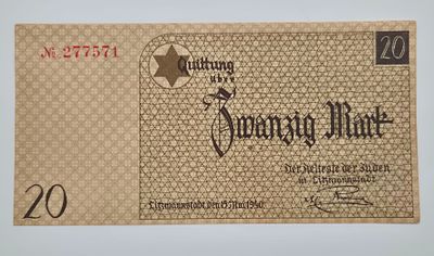 שטר 20 מארק - גטו לודז', 1940