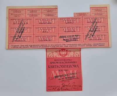 פולין תלושים לבגדים משנת 1947