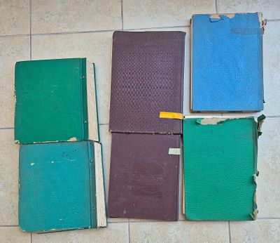 6 אלבומי בולים מכל עולם מצבים שונים. חלק מאלבומים לא מלאים