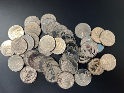 40 מטבעות 100 שקלים עם דיוקן זבוטינקי מצב חדש