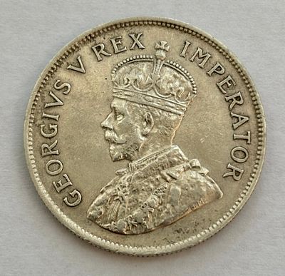 מטבע כסף דרום אפריקה חצי כתר משנת 1925 במצב טוב מאוד (South Africa 2-1/2shillings 1925).
