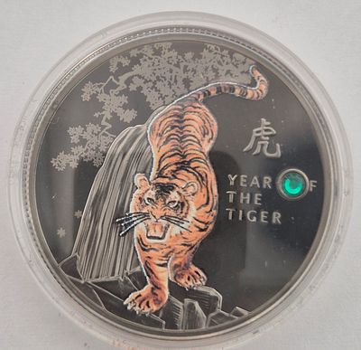 מטבע צבעוני 500 פרנק קמרון. 1/2 אונקיה 0.999 כסף