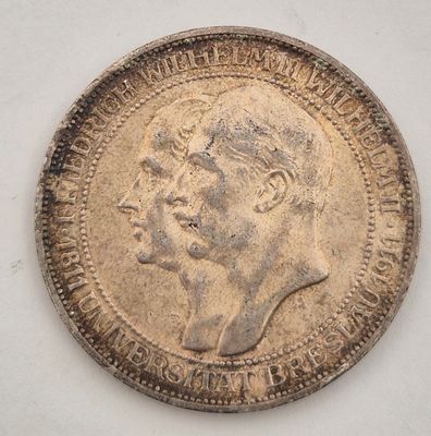 גרמניה מטבע כסף 3 מארק משנת 1911. נדיר. משקל 16.69 
כסף 0.900