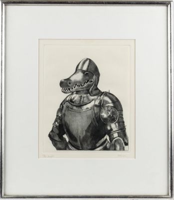 Tom Palmore (American, B. 1945) Knight. Title: Knight Subject: Portrait Type: Etching Materials: 