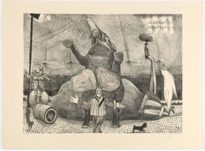 Peter Paone (American, B. 1936) Circus. Title: Untitled (circus) Subject: Figures Type: 