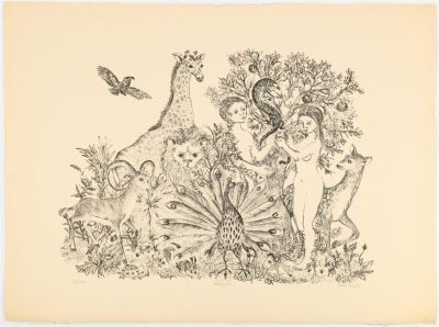 Helen Siegl (American, 1924-2009) Paradise. Title: Paradise Subject: Figures, religious Type: 