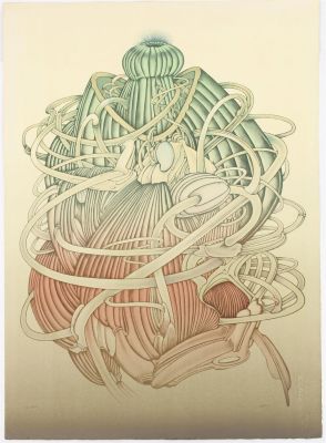 Alain LeFoll (French, 1935-1981) Lithograph. Title: Untitled Subject: Botanical Type: Lithograph 
