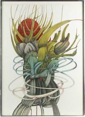 Alain LeFoll (French, 1935-1981) Lithograph. Title: Untitled Subject: Flower / botanical Type: 