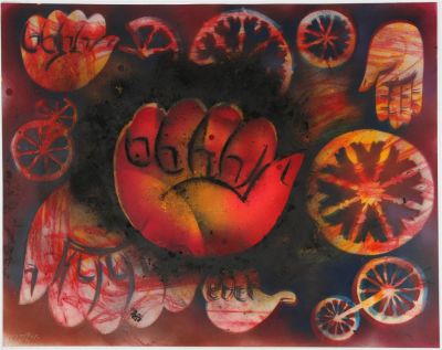 Mason Rader (American, B. 1961) Rope Burn. Title: Rope Burn Br> Type: Painting Materials: Mixed 