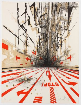 Ronald Searle (British, 1920-2011) Oops!. Title: Oops! Subject: Abstract Type: Lithograph 