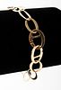 An 18K Gold Link Bracelet Made In Germany. Description: An 18k gold link bracelet made in Image - 1