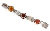 An Antique Victorian Scottish Silver And Agate Bracelet With Padlock. Description: An antique Image - 1