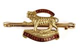 A WWI 15K Gold Hindoostan Leicestershire Tie Pin Or Cap Badge And A Gold Zodiac Ring. Description Image - 2