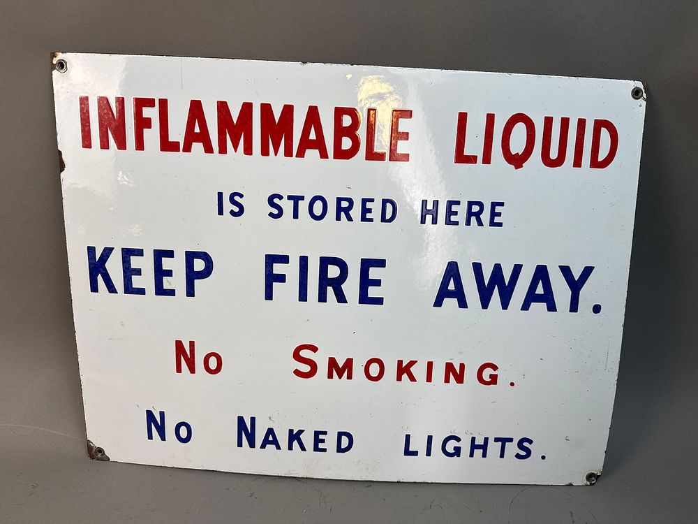 Lot 182: 30s Keep Fire Away No Smoking SSP Porcelain Sign