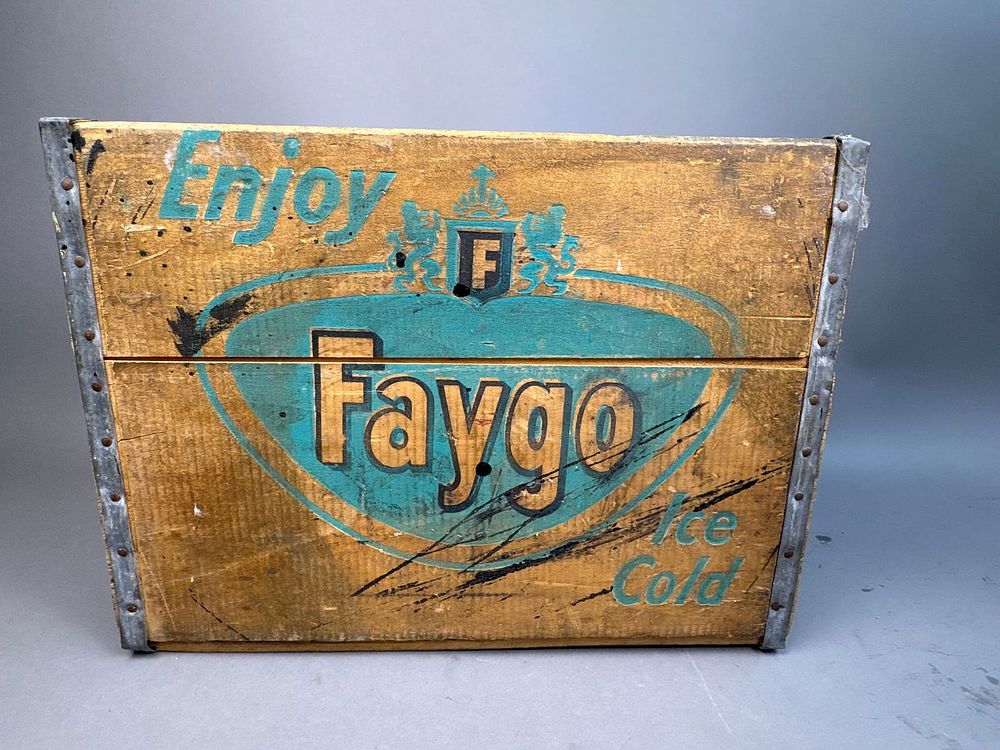 Lot 188: Vintage Wood Faygo Soda Bottle Advertising Crate