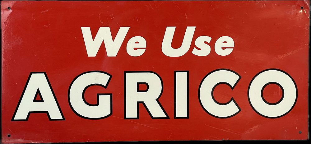 Lot 197: Vintage Agrico Farm Painted Metal Advertising Sign