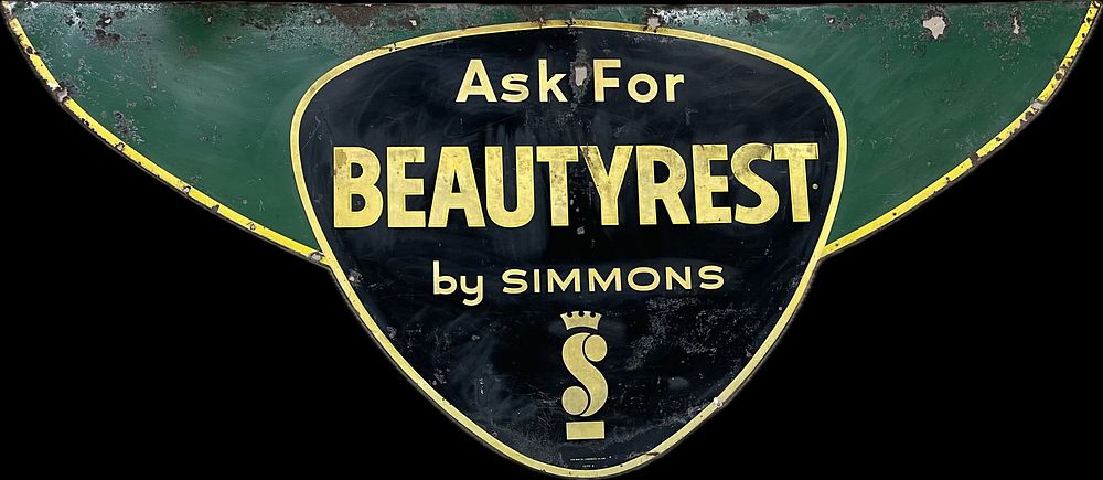 Lot 207: 1950s Simmons Beautirest Advertising Metal Sign Mattress