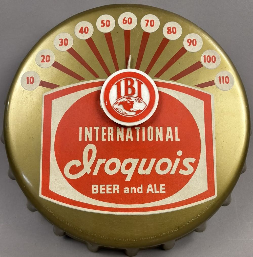 Lot 300: Iroquois Beer & Ale IBI Plastic Bottle Cap Thermometer
