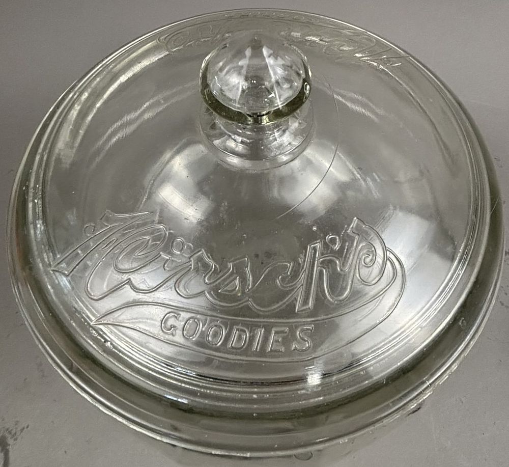 Lot 305: Hirsch's Goodies 1920s Embossed Glass General Store Candy Jar