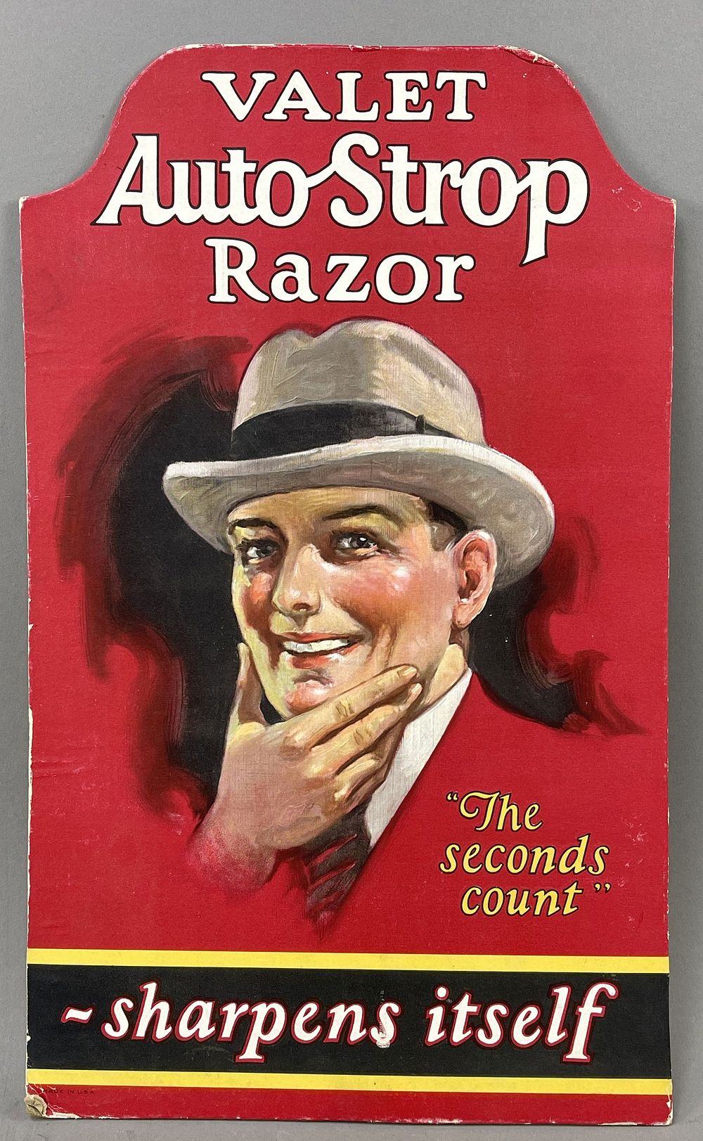 Lot 323: Valet Auto Strop Straight Razor Cardboard Easel Sign