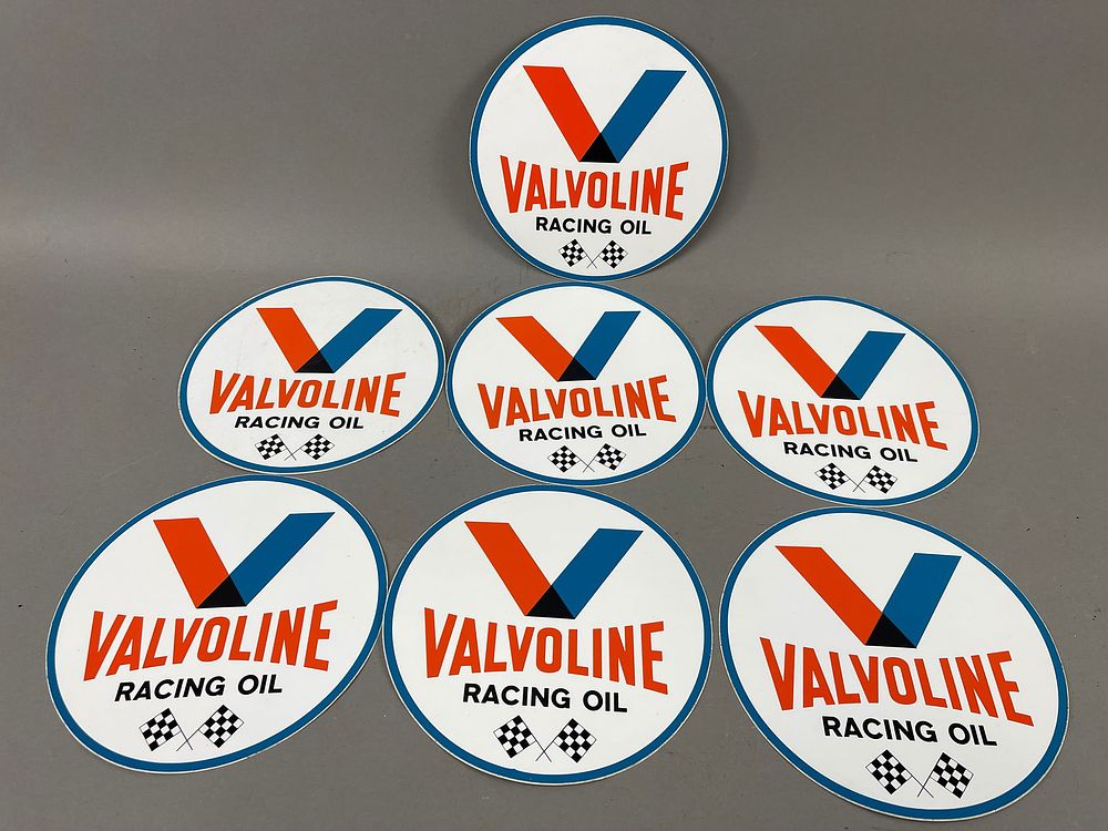 Lot 330: Lot 7 60s Valvoline Racing Oil 8" Round Stickers