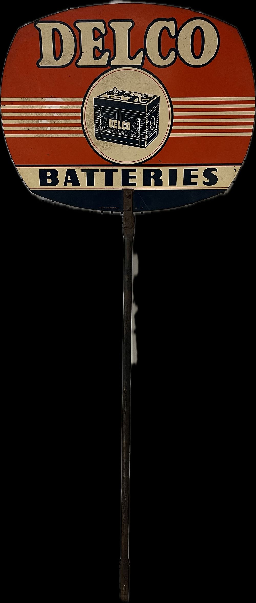 Lot 374: Delco Batteries Original DST Tin Advertising Sign