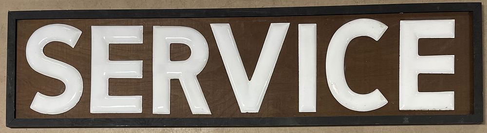 Lot 381: 1940s SERVICE 8' Original Porcelain Dealership Sign