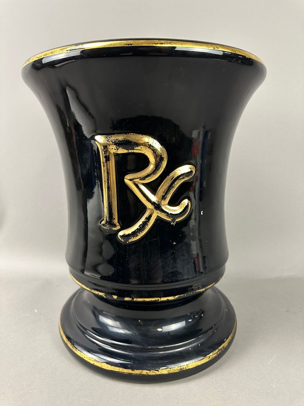 Lot 404: Ceramic Drugstore Mortar Advertising Display by Gilman Bros Boston