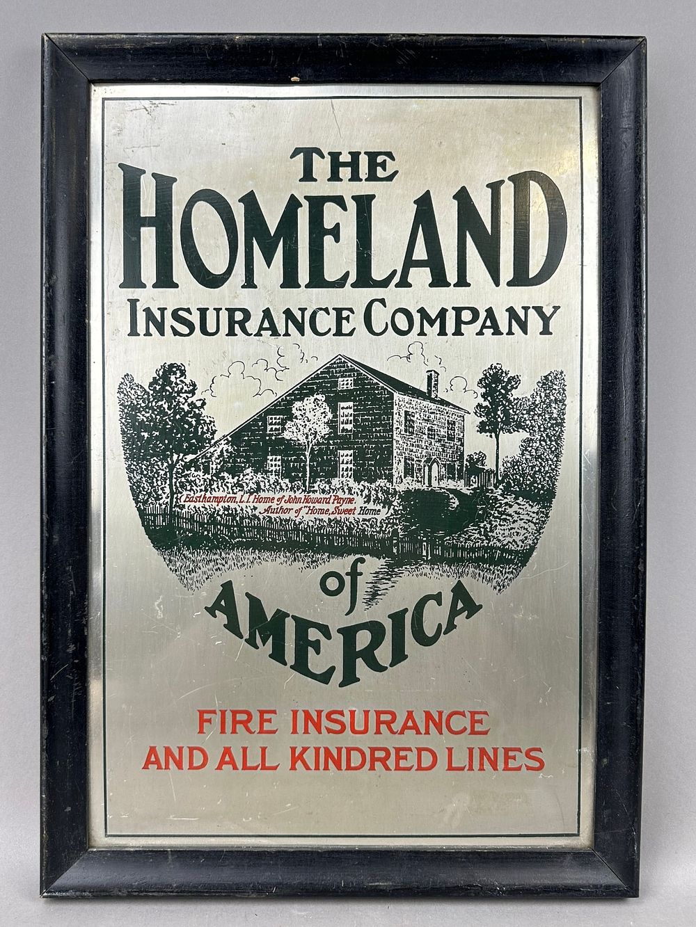 Lot 408: The Homeland Insurance Co of America Metal Sign