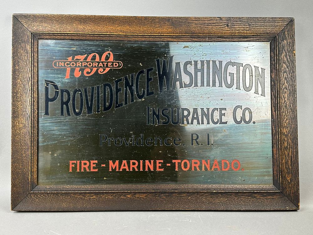 Lot 410: Providence Washington Insurance Co Rhode Island Sign