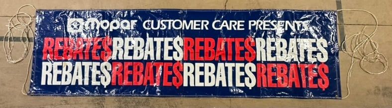 Lot 430: Mopar Customer Care Presents Rebates Store Banner