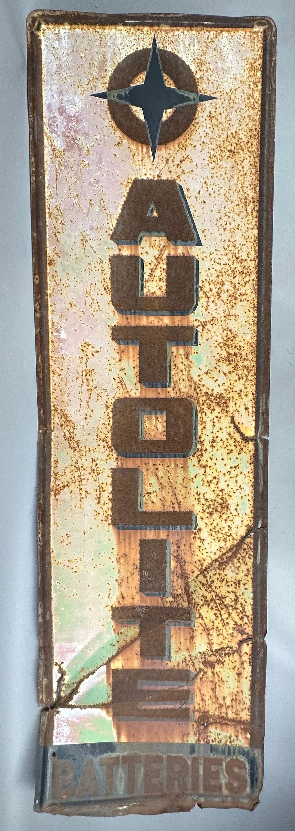 Lot 432: Autolite Batteries 5' Single Sided Metal Service Station Sign