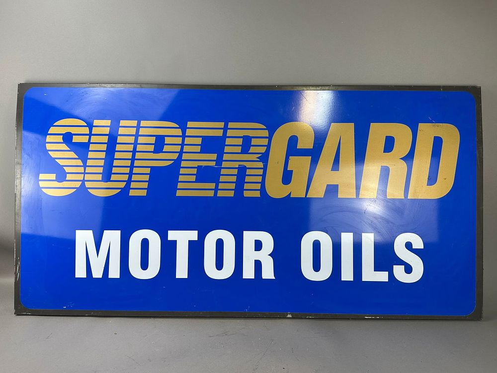 Lot 444: Supergard Motors Oils SST Metal Advertising Sign